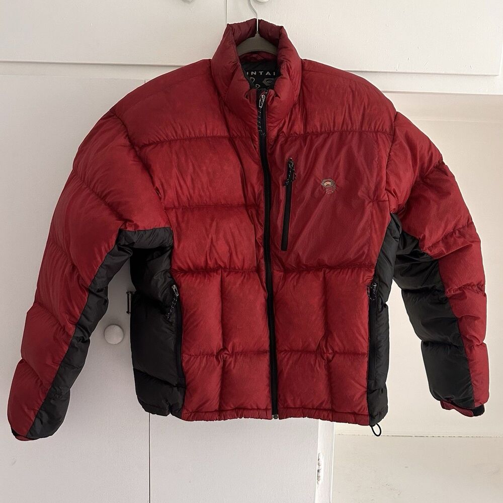 Mountain Hardware Puffer Goose Down Jacket Mens M Dark Red Gray